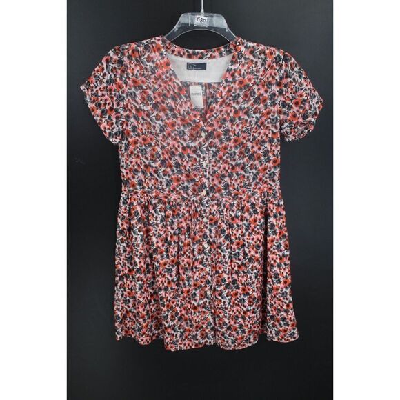 Gap Button Front Floral Print Lined Dress Size 6 Short Sleeve Cotton NWT - Picture 1 of 6